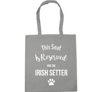 Hippowarehouse This Seat Is Reserved For The Irish Setter Tote Shopping Gym Beach Bag 42cm x38cm, 10 litres