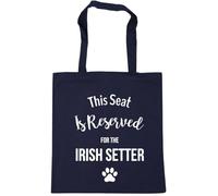 Hippowarehouse This Seat Is Reserved For The Irish Setter Tote Shopping Gym Beach Bag 42cm x38cm, 10 litres