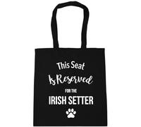 Hippowarehouse This Seat Is Reserved For The Irish Setter Tote Shopping Gym Beach Bag 42cm x38cm, 10 litres