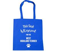 Hippowarehouse This Seat Is Reserved For The West Highland Terrier Tote Shopping Gym Beach Bag 42cm x38cm, 10 litres