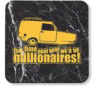 Hippowarehouse This time next year we'll be millionaires! printed coaster gloss finish durable backing 9cm x 9cm 2 pack