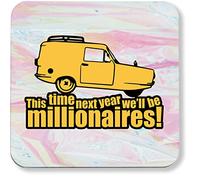 Hippowarehouse This time next year we'll be millionaires! printed coaster gloss finish durable backing 9cm x 9cm 2 pack