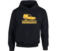 Hippowarehouse This time next year we'll be millionaires! unisex Hoodie hooded top (Specific size guide in description) Black
