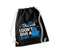 Hippowarehouse This week I don't give a ship Drawstring Cotton School Gym Bag 37cm x 46cm, 12 litres