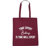 Hippowarehouse Time Spent Baking Is Time Well Spent Tote Shopping Gym Beach Bag 42cm x38cm, 10 litres