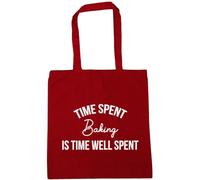 Hippowarehouse Time Spent Baking Is Time Well Spent Tote Shopping Gym Beach Bag 42cm x38cm, 10 litres