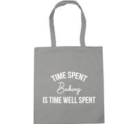 Hippowarehouse Time Spent Baking Is Time Well Spent Tote Shopping Gym Beach Bag 42cm x38cm, 10 litres