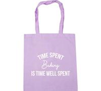 Hippowarehouse Time Spent Baking Is Time Well Spent Tote Shopping Gym Beach Bag 42cm x38cm, 10 litres