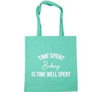 Hippowarehouse Time Spent Baking Is Time Well Spent Tote Shopping Gym Beach Bag 42cm x38cm, 10 litres
