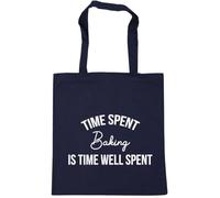 Hippowarehouse Time Spent Baking Is Time Well Spent Tote Shopping Gym Beach Bag 42cm x38cm, 10 litres