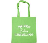 Hippowarehouse Time Spent Baking Is Time Well Spent Tote Shopping Gym Beach Bag 42cm x38cm, 10 litres
