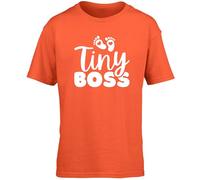 Hippowarehouse Tiny boss Kids Children's Short Sleeve t-Shirt Orange