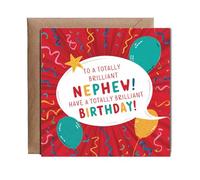Hippowarehouse To a totally brilliant Nephew, have a totally brilliant BIRTHDAY Personalised Card. 15cm x 15cm with envelope for him for her Funny Cards for Men and Women Blank inside option
