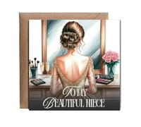 Hippowarehouse To my Beautiful Niece, glamorous dress Personalised Card. 15cm x 15cm with envelope for him for her Funny Cards for Men and Women Blank inside option