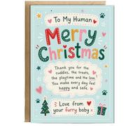 Hippowarehouse To my human merry Christmas from furry baby Card - A6 with envelope for him for her Funny Cards for Men and Women