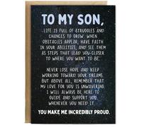 Hippowarehouse To My Son Birthday Card with Deep Message You Make Me Incredibly Proud Personalised Card A5 with envelope for him for her Funny Cards for Men and Women Blank inside option