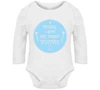 Hippowarehouse Today I got My First Tooth Baby Vest Bodysuit (Long Sleeve) Boys Girls White