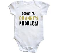 Hippowarehouse Today I'm Granny's Problem baby vest bodysuit (short sleeve) boys girls