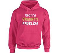 Hippowarehouse Today I'm Granny's Problem Unisex Hoodie Hooded top (Specific Size Guide in Description) Fuchsia Pink