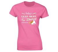 Hippowarehouse Today's Good Mood is Brought to You by Ice Skating Womens Fitted Short Sleeve t-Shirt Pink
