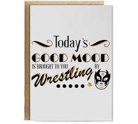 Hippowarehouse Today's Good Mood Is Brought To You By Wrestling Birthday Card A5 Personalised with envelope for him for her Funny Cards for Men and Women Blank inside option