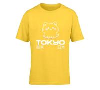 Hippowarehouse Tokyo Cat Kids Children's Short Sleeve t-Shirt 9-11 Years Yellow