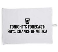 Hippowarehouse Tonight's forecast 99% chance of vodka Tea Towel Eco Printed Dish Cloth Kitchen accessory 50cmx70cm 100% Cotton