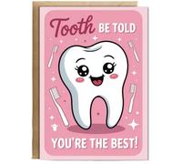 Hippowarehouse tooth be told you're the best Personalised Card A5 with envelope for him for her Funny Cards for Men and Women Blank inside option