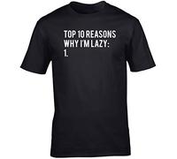 Hippowarehouse top 10 Reasons why I'm Lazy 1. Unisex Short Sleeve t-Shirt (Specific Size Guide in Description) Black