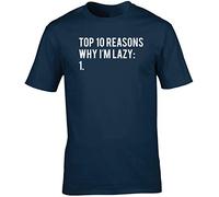 Hippowarehouse top 10 Reasons why I'm Lazy 1. Unisex Short Sleeve t-Shirt (Specific Size Guide in Description) Navy Blue