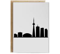 Hippowarehouse Toronto Skyline Birthday Card A5 Personalised with envelope for him for her Funny Cards for Men and Women Blank inside option