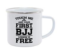 Hippowarehouse Touch me and Your First BJJ Lesson is Free Printed Mug Various Colour Options Ceramic Cup Kitchenware 11oz