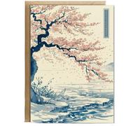 Hippowarehouse Traditional Japanese inspired Cherry Blossom Tree Congratulations Personalised Card A6 with envelope for him for her Funny Cards for Men and Women Blank inside option