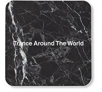 Hippowarehouse Trance Around The World printed coaster gloss finish durable backing 9cm x 9cm 2 pack