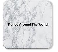 Hippowarehouse Trance Around The World printed coaster gloss finish durable backing 9cm x 9cm 2 pack