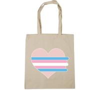 Hippowarehouse Trans colours heart Tote Shopping Gym Beach Bag 42cm x38cm,10 litres
