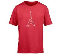 Hippowarehouse Travel Paris Kids Short Sleeve t-Shirt Red