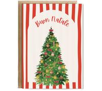 Hippowarehouse trendy Merry Christmas Buon Natale Italian Personalised Card A6 with envelope for him for her Funny Cards for Men and Women Blank inside option