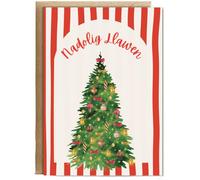 Hippowarehouse trendy Merry Christmas Nadolig Llawen Welsh Personalised Card A5 with envelope for him for her Funny Cards for Men and Women Blank inside option