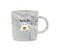 Hippowarehouse Trick or Tea Cute Halloween Ghost for Tea Lovers Printed Mug Various Colour Options Ceramic Cup Kitchenware 11oz