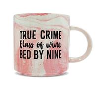 Hippowarehouse True Crime Glass of Wine Bed by Nine Printed Mug Various Colour Options Ceramic Cup Kitchenware 11oz