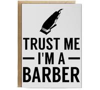 Hippowarehouse Trust me I'm a barber Birthday Card A5 Personalised with envelope for him for her Funny Cards for Men and Women Blank inside option