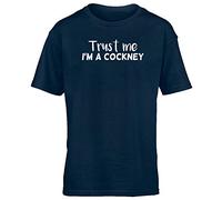 Hippowarehouse Trust me I'm a Cockney Kids Children's Short Sleeve t-Shirt Navy Blue
