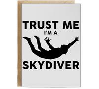 Hippowarehouse Trust me I'm a skydiver Birthday Card A5 Personalised with envelope for him for her Funny Cards for Men and Women Blank inside option