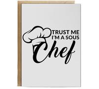 Hippowarehouse Trust me I'm a sous chef Birthday Card A5 Personalised with envelope for him for her Funny Cards for Men and Women Blank inside option