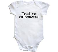 Hippowarehouse Trust me I'm Romanian baby vest bodysuit (short sleeve) boys girls