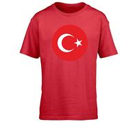 Hippowarehouse Turkey Flag Kids Children's Short Sleeve t-Shirt Red