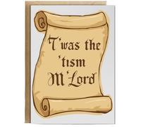 Hippowarehouse T'was the 'tism M'Lord Birthday Card A5 Personalised with envelope for him for her Funny Cards for Men and Women Blank inside option