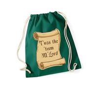 Hippowarehouse T'was the 'tism M'Lord Drawstring Cotton School Gym Bag 37cm x 46cm, 12 litres