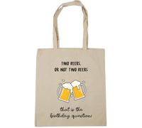 Hippowarehouse Two beers that is the birthday question Tote Shopping Gym Beach Bag 42cm x38cm, 10 litres